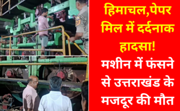 हिमाचल की पेपर मिल में दर्दनाक हादसा: मशीन में फंसने से उत्तराखंड के मजदूर की मौत, जांच शुरू